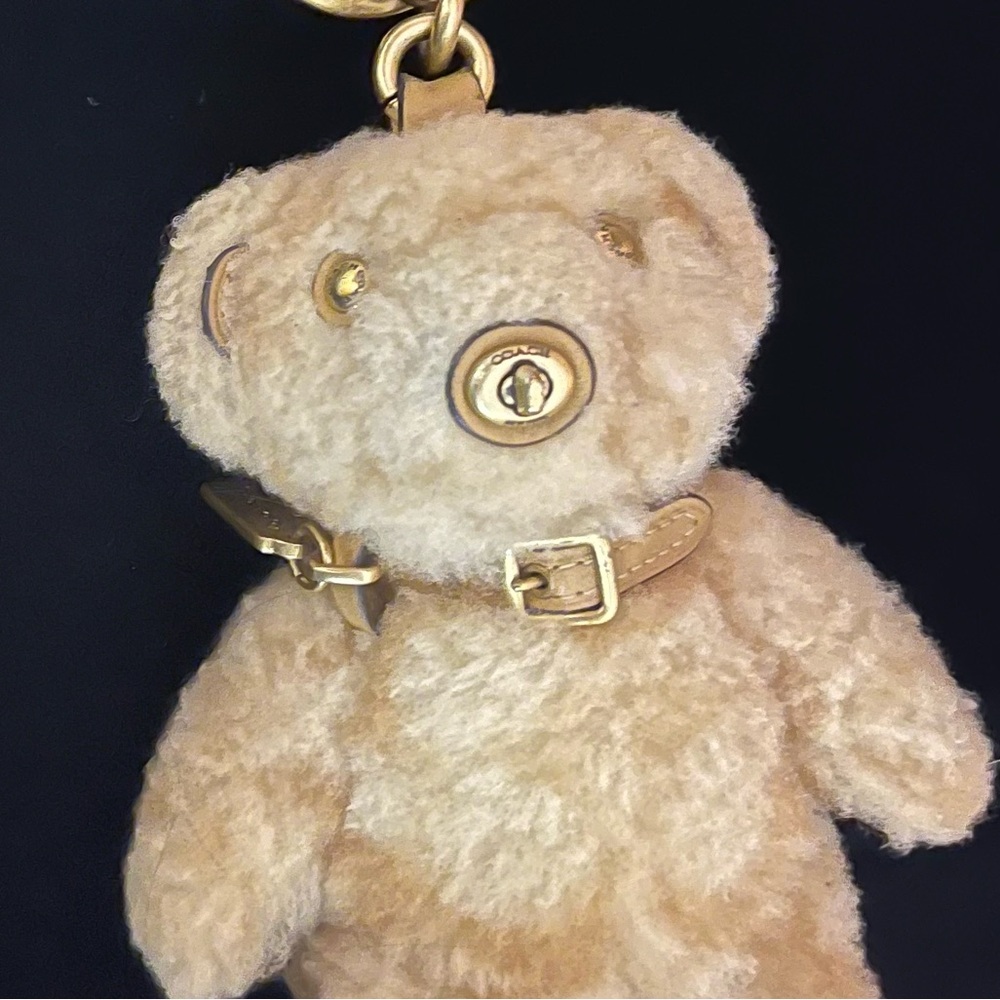 Coach RARE Shearling Teddy Bear Keychain - Picture 6 of 9